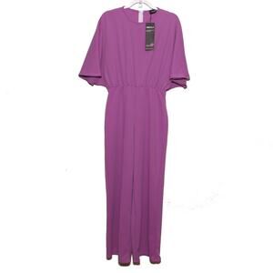 NEW Rebdolls Isabella Kimono Top Wide Leg Jumpsuit Size 1X Purple